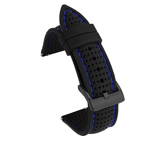 Uhrenarmband Kautschukband Wasserdicht Herren Ersatzband 18-24 mm, Schwarzblau 1, 18mm von MasterUnion