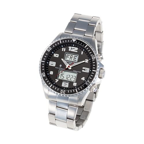 Masterline 1966 Funk Herren Armbanduhr Funkuhr World-Timer Schwarz Edelstahl ML06266002 von Masterline 1966