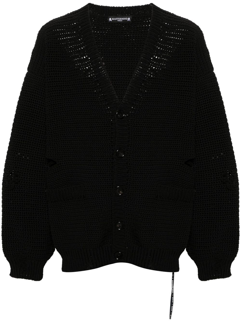 Mastermind Japan Grob gestrickter Skull Cardigan - Schwarz von Mastermind Japan