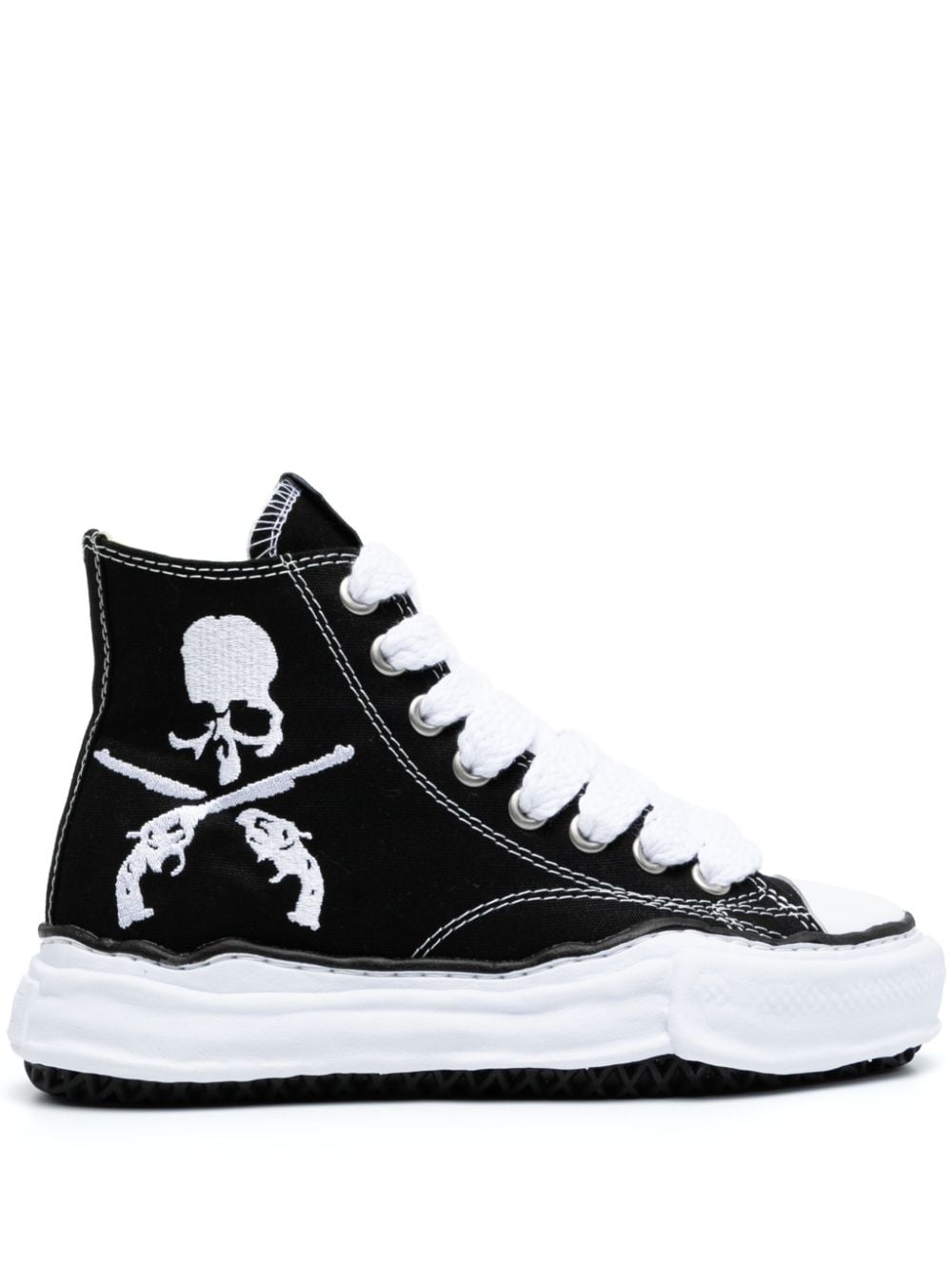 Mastermind World Canvas-Sneakers mit Totenkopf-Print - Schwarz von Mastermind World