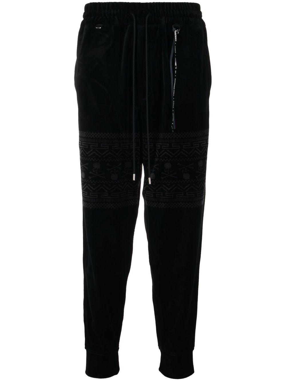 Mastermind World Jogginghose aus Samt mit Logo - Schwarz von Mastermind World