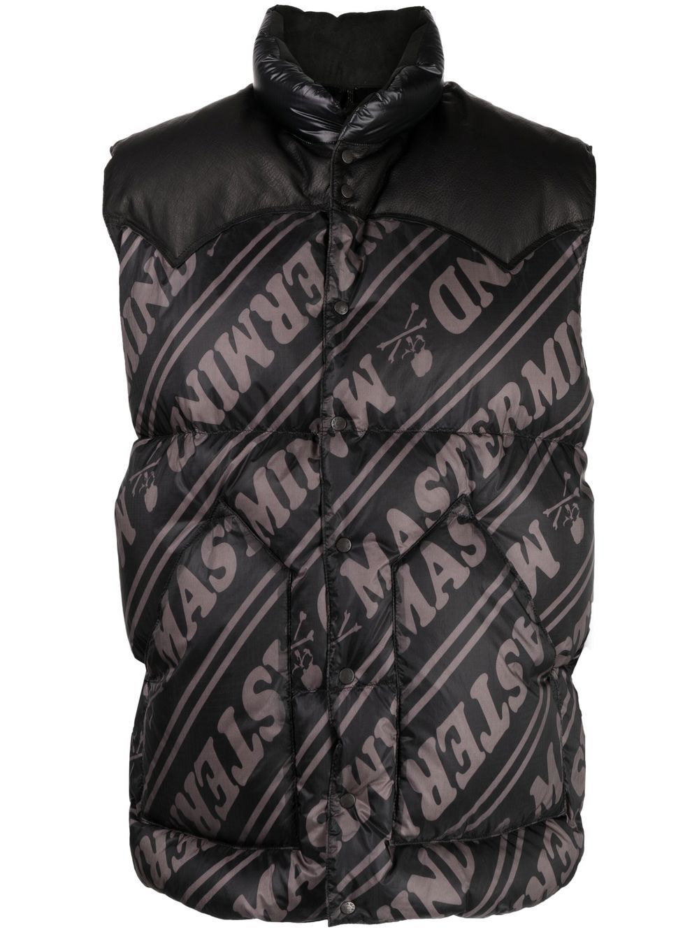 Mastermind World Gefütterte Weste mit Logo-Print - Schwarz von Mastermind World