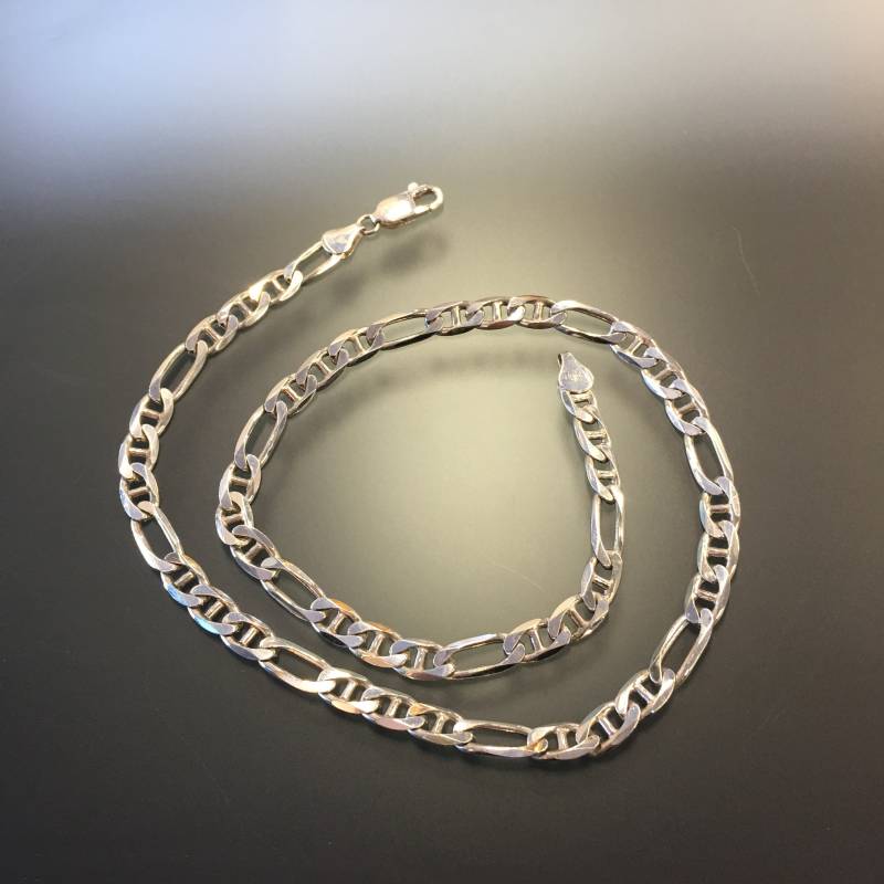 Vintage Sterling Silber Figaro Kette Halskette - 20 Zoll Italienisch 925 Vintage Sterling Silber Figaro Kette Halskette - 20 Zoll Italienisch 925 von Masterpearl