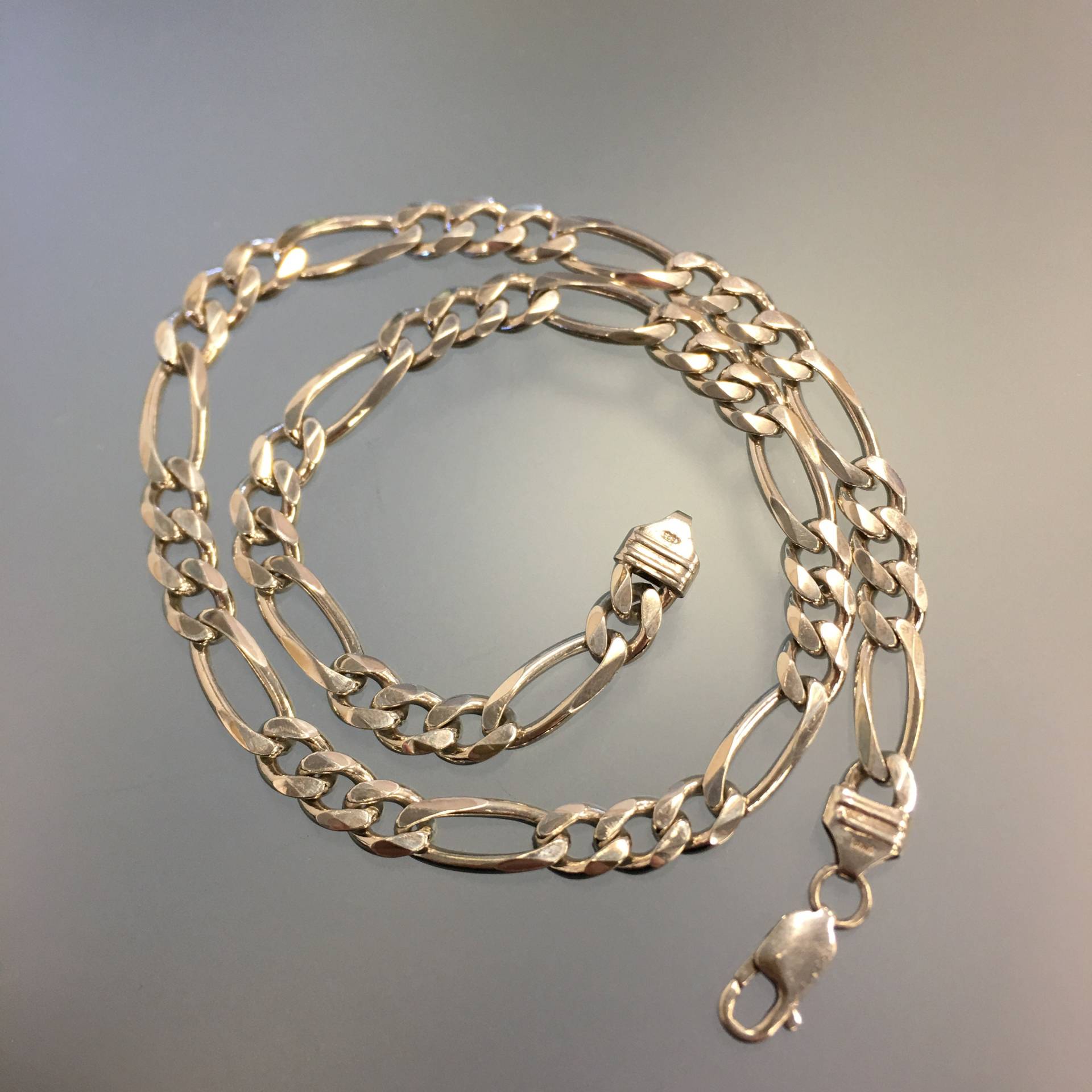 sterling Silber Figaro Kettenhalskette - 18, 5 Zoll Italienisch 925 von Masterpearl