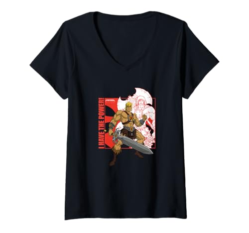 Damen Masters of The Universe - Ich Habe die Macht T-Shirt mit V-Ausschnitt von Masters of the Universe