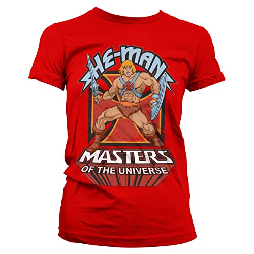 Masters of the Universe Offizielles Lizenzprodukt He-Man Damen T-Shirt (Rot), X-Large von Masters of the Universe