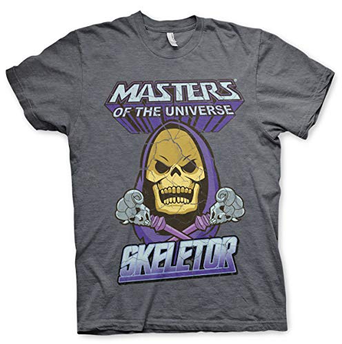 Masters of the Universe Offizielles Lizenzprodukt Skeletor Herren T-Shirt (Dunkel-Heather), Large von Masters of the Universe