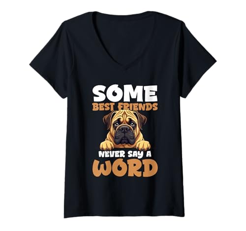 Damen Mastiff Hund T-Shirt mit V-Ausschnitt Damen Mastiff Hund T-Shirt mit V-Ausschnitt von Mastiff Gifts for Men and Women