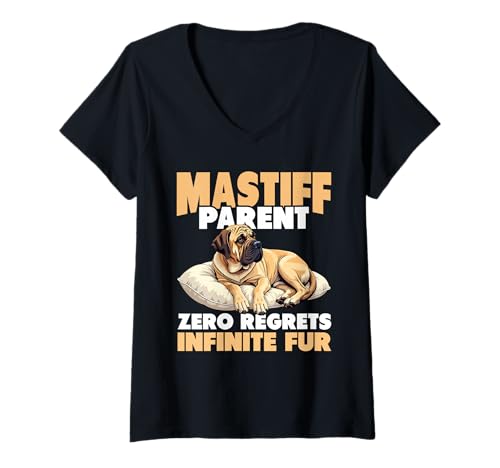 Damen Mastiff Hund T-Shirt mit V-Ausschnitt Damen Mastiff Hund T-Shirt mit V-Ausschnitt von Mastiff Gifts for Men and Women