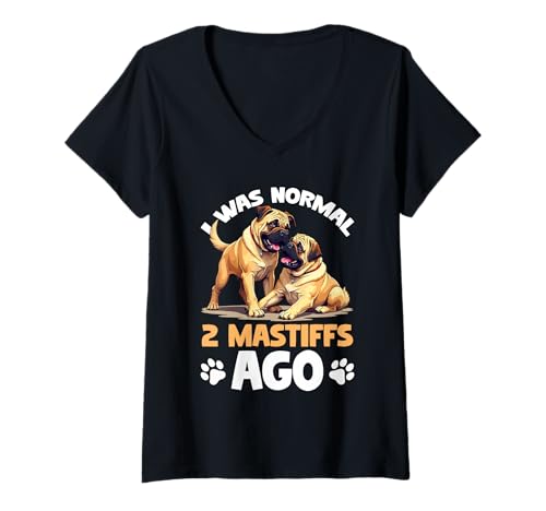 Damen Mastiff Hund T-Shirt mit V-Ausschnitt Damen Mastiff Hund T-Shirt mit V-Ausschnitt von Mastiff Gifts for Men and Women