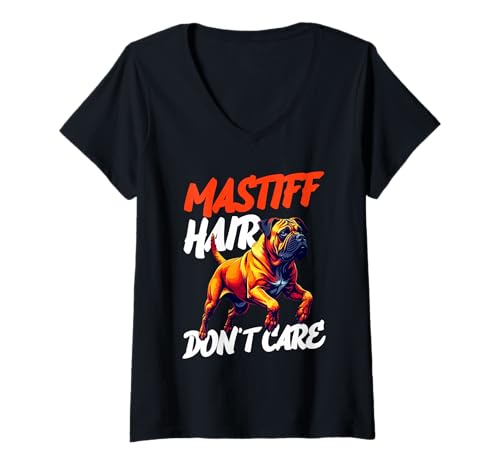 Damen Mastiff Hund T-Shirt mit V-Ausschnitt Damen Mastiff Hund T-Shirt mit V-Ausschnitt von Mastiff Gifts for Men and Women