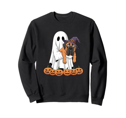 Lustiger Geist Mastiff Kürbis Halloween Kinder Herren Damen Sweatshirt von Mastiff Lovers Cute Halloween Outfits for Boy Girl