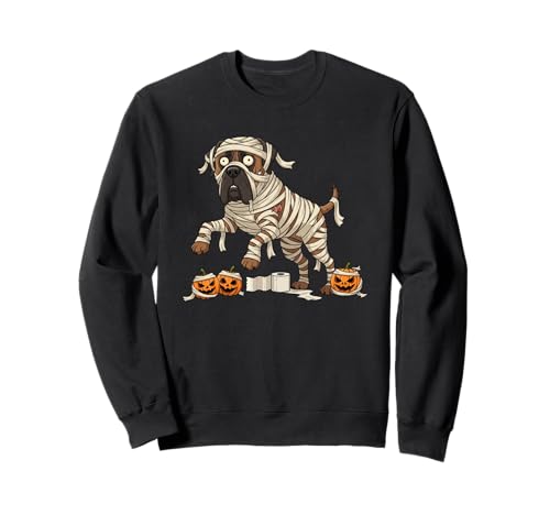 Lustiger Mastiff Mumie Kürbis Halloween Kinder Herren Damen Sweatshirt von Mastiff Lovers Cute Halloween Outfits for Boy Girl