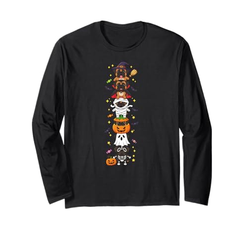 Lustiger Mastiff Hexe Vampir Geist Halloween Kinder Herren Damen Langarmshirt von Mastiff Lovers Halloween Skeleton Mummy Outfits