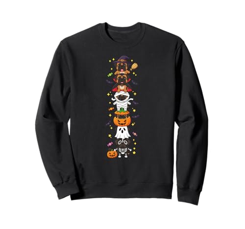 Lustiger Mastiff Hexe Vampir Geist Halloween Kinder Herren Damen Sweatshirt von Mastiff Lovers Halloween Skeleton Mummy Outfits