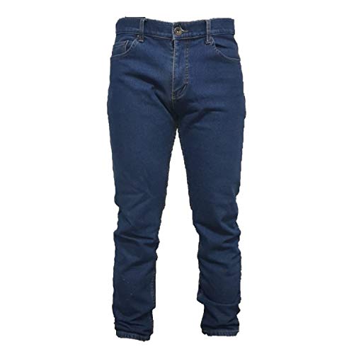 Jeans Herren 5 Taschen Winter gefüttert Fleece warm gefüttert Elastisch 46-60 Thermisch hell Denim Bund, Blau 56 von Mastino