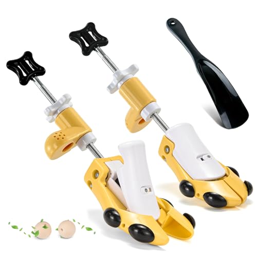 Masvan Schuhdehner Schuhweiter für Herren Damen Dicke Breite Füße, 4-Wege Einstellbare Länge Breite & Höhe, Schuhspanner Widener Spin Lockern Zehenkasten Ferse Hoch Rist (Gelb für Herren 40-47) von Masvan