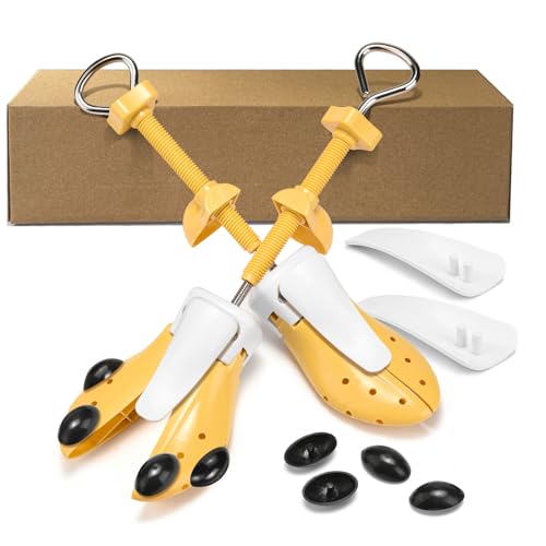 Schuhspanner für breite Füße für Männer und Frauen, 4-Wege-Schuhexpander, verstellbare Länge, Breite und Höhe für den Zehenbereich und den dicken Spann (Gelb, Damen 35-41) von Masvan