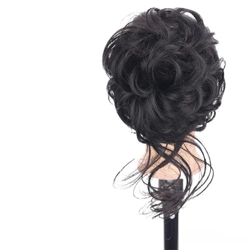 Haarstück Klaue, Haarstück Haarteil Lockiger Welliger Tragbarer Haarbrötchen Klaue für Frauen Mädchen Haare Erweiterung (Braunschwarz) von Masyrt