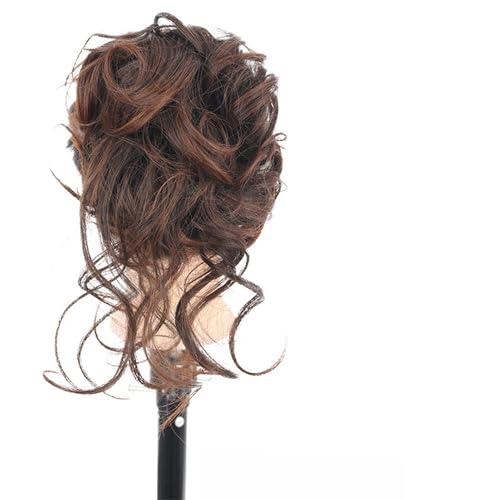 Haarstück Klaue, Haarstück Haarteil Lockiger Welliger Tragbarer Haarbrötchen Klaue für Frauen Mädchen Haare Erweiterung (Hellbraun) von Masyrt