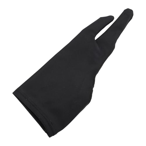 Kunsthandschuhe, 2 -Finger -Zeichnung Handschuh für Digitale Kunst, Grafik -Tablettenhandschuhe Schwarz, Rechts und Linke Hand, Glatte Elastizität, Atmungsaktiv (L) von Masyrt
