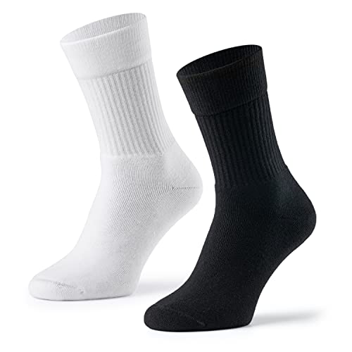 Mat & Vic's Thermosocken Dicke Warme Socken Herren Wintersocken Damen, Cotton classic Thermo Work Socks, weiß schwarz - ohne drückende Naht, Arbeitssocken, OEKO-TEX Standard 100, Größe 35-38, 6 Paar von Mat and Vic's