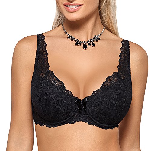 Mat 053/22 Carmela Bügel-BH Damen Elegant Märchenhaft Regulierbare Träger, Schwarz,65I von Mat