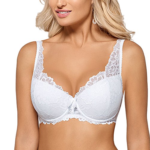 Mat 053/22 Carmela Bügel-BH Damen Elegant Märchenhaft Regulierbare Träger, Weiß,75H von Mat