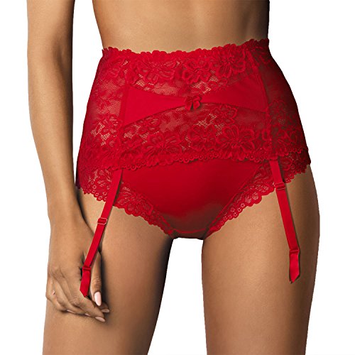 Mat 053/3 Carmela Damen Strapsgürtel, verstellbar, rot, 34 von Mat
