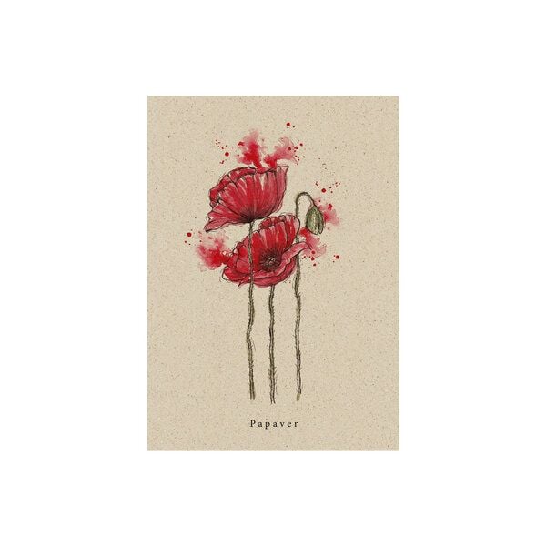 matabooks® Vintage botanische A6 Postkarte mit Blumenmotiv aus nachhaltigem Graspapier von matabooks®