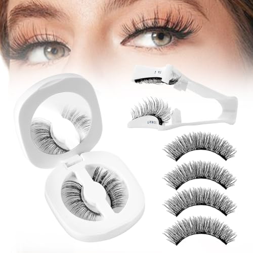 Wiederverwendbare Selbstklebende Wimpern, Magnetische Wimpern Natürlicher Look, Künstliche Wimpern Extensions Magnetisch, die Weder Kleber Noch Eyeliner Benötigen 2 Paare (#C) von Matame