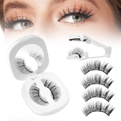 Wiederverwendbare Selbstklebende Wimpern, Magnetische Wimpern Natürlicher Look, Künstliche Wimpern Extensions Magnetisch, die Weder Kleber Noch Eyeliner Benötigen 2 Paare (#E) von Matame