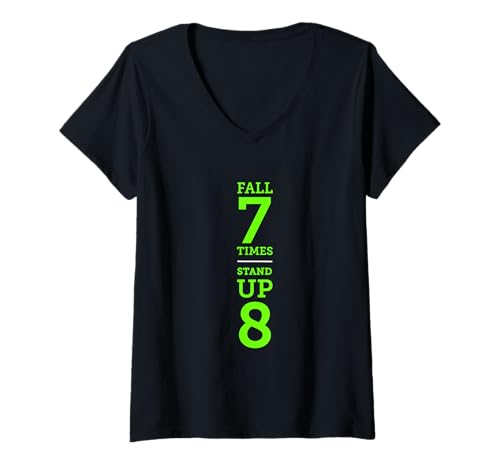 Damen Green One. Mehr. Zeit. Grüne Grafik T-Shirt mit V-Ausschnitt Damen Green One. Mehr. Zeit. Grüne Grafik T-Shirt mit V-Ausschnitt von Match Green Color Graphic Tee