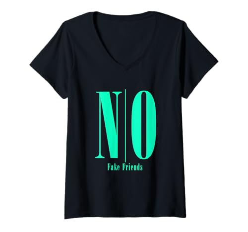 Damen Hellblaugrün, Motiv „Keine falschen Freunde“, hellblaugrüne Aquagrafik T-Shirt mit V-Ausschnitt Damen Hellblaugrün, Motiv „Keine falschen Freunde“, hellblaugrüne Aquagrafik T-Shirt mit V-Ausschnitt von Match Light Teal Aqua Color Graphic Tee