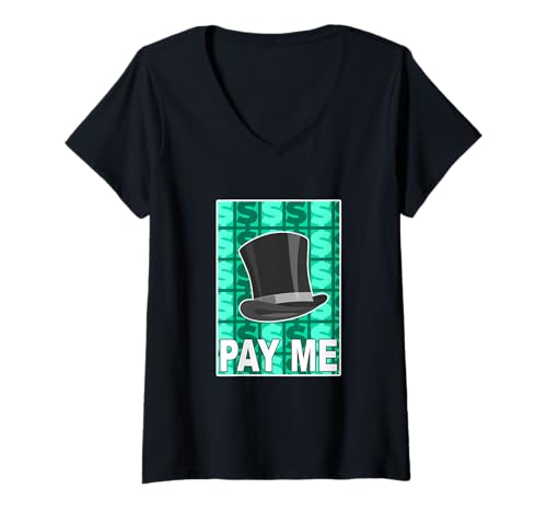 Damen Light Teal Aqua Pay Me Light Teal Aqua Graphic T-Shirt mit V-Ausschnitt Damen Light Teal Aqua Pay Me Light Teal Aqua Graphic T-Shirt mit V-Ausschnitt von Match Light Teal Aqua Color Graphic Tee