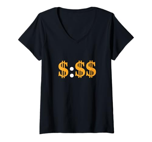 Damen Orange You Know What Time I'm On Orange Grafik T-Shirt mit V-Ausschnitt Damen Orange You Know What Time I'm On Orange Grafik T-Shirt mit V-Ausschnitt von Match Orange Color Graphic Tee