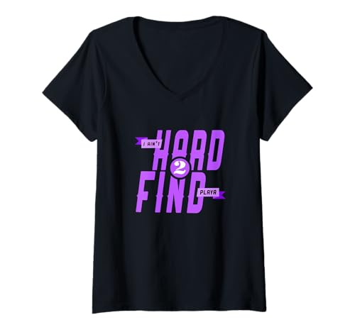 Damen Lila Du weißt, wo ich bin. Lila Grafik T-Shirt mit V-Ausschnitt Damen Lila Du weißt, wo ich bin. Lila Grafik T-Shirt mit V-Ausschnitt von Match Purple Color Graphic Tee