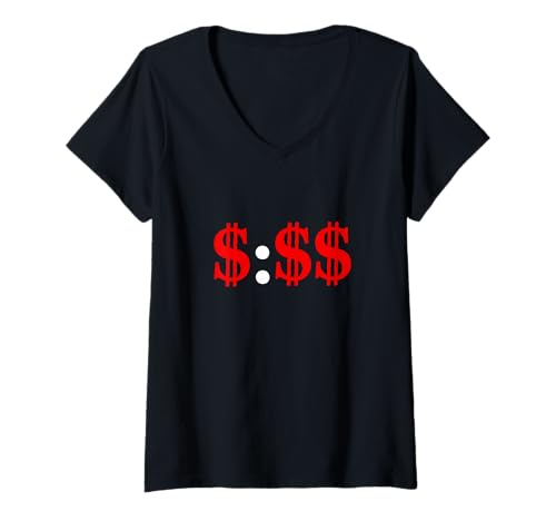 Damen Rot Du weißt um wie viel Uhr ich bin auf roter Grafik T-Shirt mit V-Ausschnitt Damen Rot Du weißt um wie viel Uhr ich bin auf roter Grafik T-Shirt mit V-Ausschnitt von Match Red Color Graphic Tee