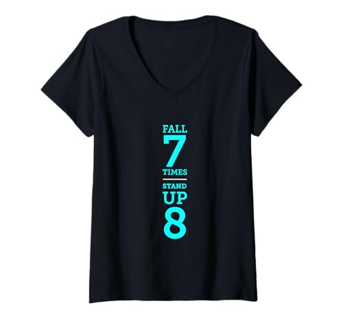 Damen Turquoise One.More.Time.Turquoise Graphic T-Shirt mit V-Ausschnitt Damen Turquoise One.More.Time.Turquoise Graphic T-Shirt mit V-Ausschnitt von Match Turquoise Color Graphic Tee
