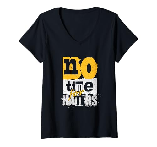 Damen University Varsity-Gold No Time For That Varsity-Gold T-Shirt mit V-Ausschnitt Damen University Varsity-Gold No Time For That Varsity-Gold T-Shirt mit V-Ausschnitt von Match University Varsity-Gold Color Graphic Tee