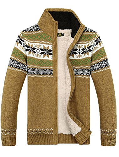 MatchLife Herren Reißverschluss Pullover Drucken Mantel Style2 L Yellow Fleece von MatchLife