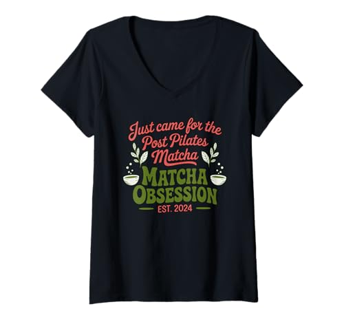 Damen Matcha A Funny Green Tea Lover's Delight Green Tea Love T-Shirt mit V-Ausschnitt Damen Matcha A Funny Green Tea Lover's Delight Green Tea Love T-Shirt mit V-Ausschnitt von Matcha Madness Apparel for Tea Enthusiasts