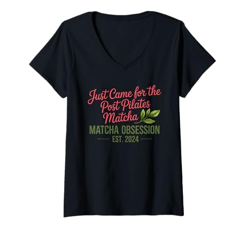 Damen Sipping Matcha: A Funny Green Tea Lover's Delight Pilates T-Shirt mit V-Ausschnitt Damen Sipping Matcha: A Funny Green Tea Lover's Delight Pilates T-Shirt mit V-Ausschnitt von Matcha Madness Apparel for Tea Enthusiasts