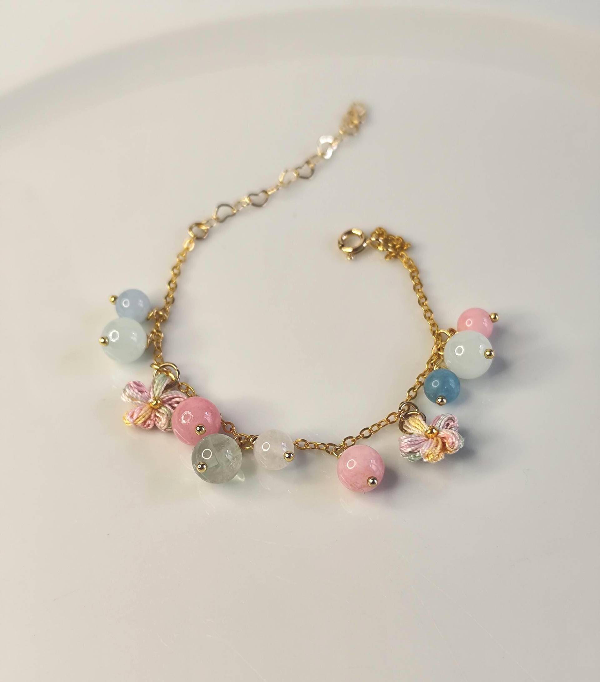 Bubble Gemstone Bracelet | Handmade Natural Stone Jewelry Dainty Pearl Boho Gift For Her Gemstone Bubble Gemstone Bracelet | Handmade Natural Stone Jewelry Dainty Pearl Boho Gift For Her Gemstone von MatchaAndArtCrafts