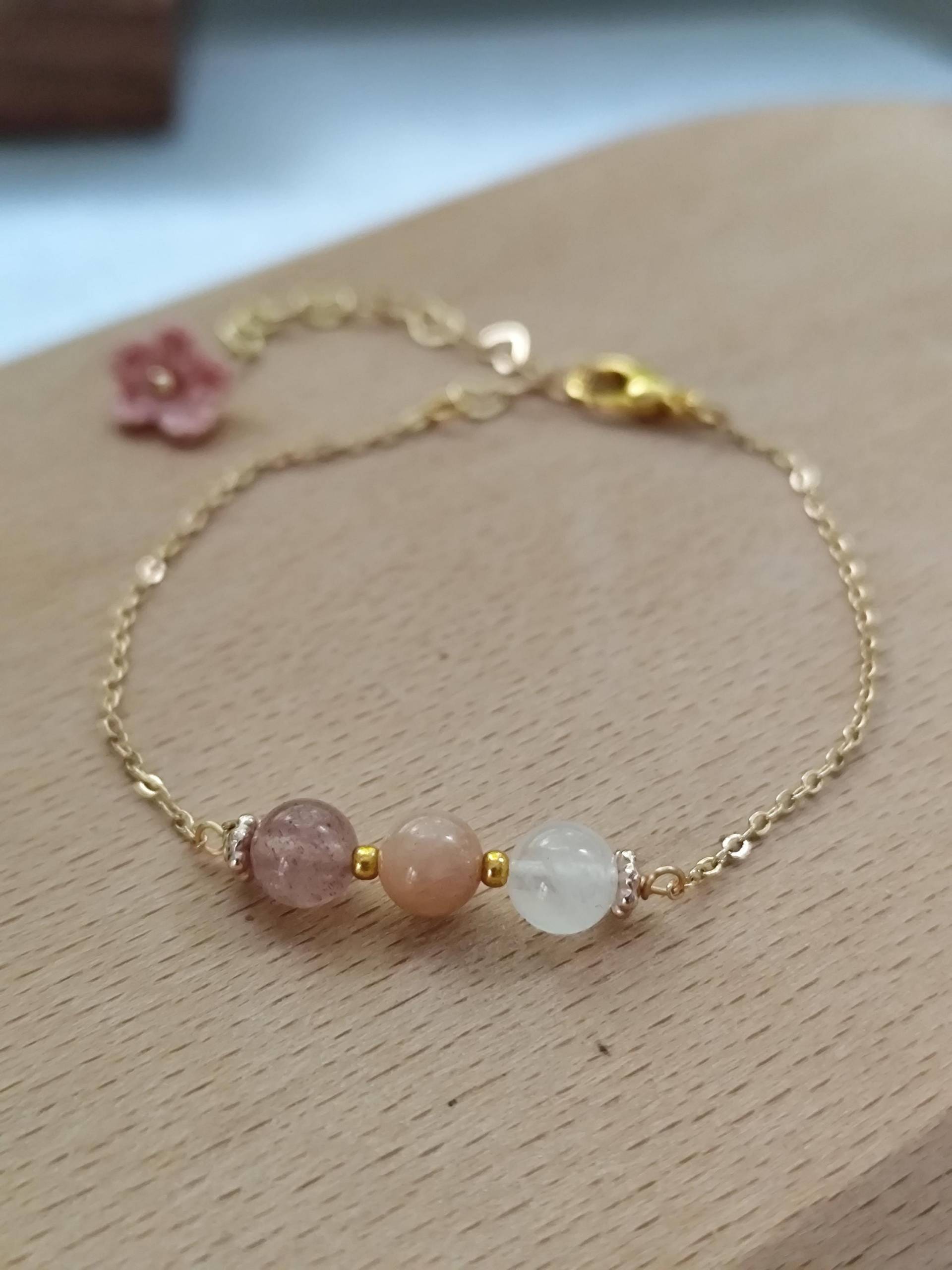 Seraphina | Handmade Minimalist Gemstone Micro Crochet Bracelet Elegant Dainty Seraphina | Handmade Minimalist Gemstone Micro Crochet Bracelet Elegant Dainty von MatchaAndArtCrafts