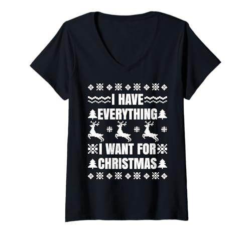 Damen Ich Bin es, ich Bin Alles hässlich, passendes Weihnachtspaar T-Shirt mit V-Ausschnitt von Matching Christmas Gift For Couples Funny Ugly