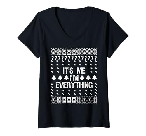Damen Ich Bin es, ich Bin Alles hässlich, passendes Weihnachtspaar T-Shirt mit V-Ausschnitt von Matching Christmas Gift For Couples Funny Ugly