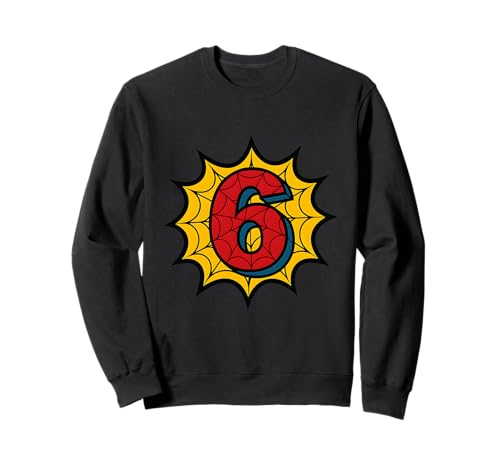 Kinder 6. Geburtstag Spinne Mottoparty 6 Jahre alte Jungen Jugend Sweatshirt von Matching Family Birthday Spider Web Party Gifts