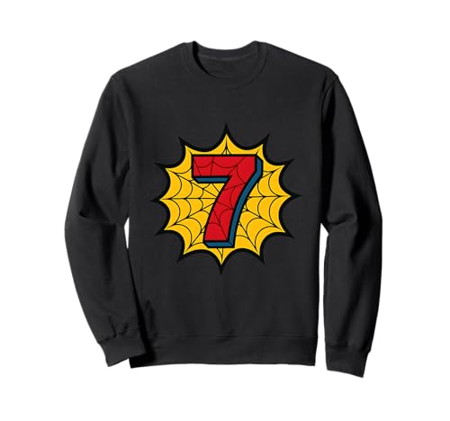 Kinder 7. Geburtstag Spinne Mottoparty 7 Jahre alte Jungen Jugend Sweatshirt von Matching Family Birthday Spider Web Party Gifts