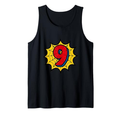 Kinder 9. Geburtstag Spinne Mottoparty 9 Jahre alte Jungen Jugend Tank Top von Matching Family Birthday Spider Web Party Gifts
